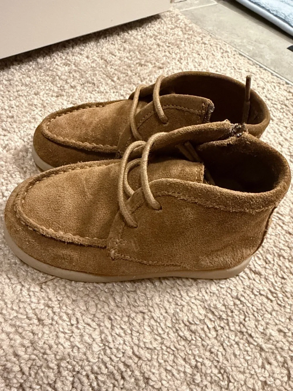 Zara Kids Tan Suede Moccasin Shoes